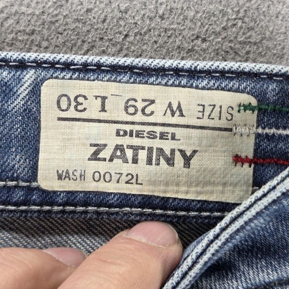 Diesel Jeans Mens 29x30 Blue Zatiny Altered Hem Bootcut Made In Italy 0072L - Picture 8 of 10
